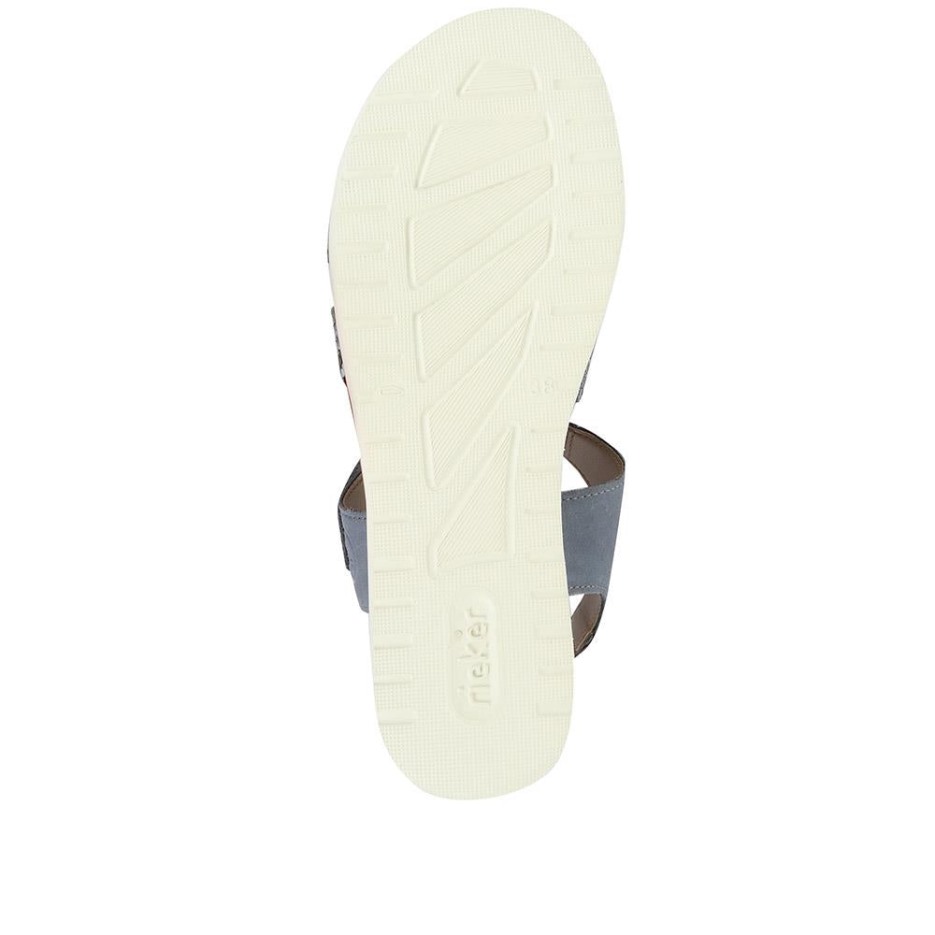 Rieker Blå Flade Sandaler Med Stropper