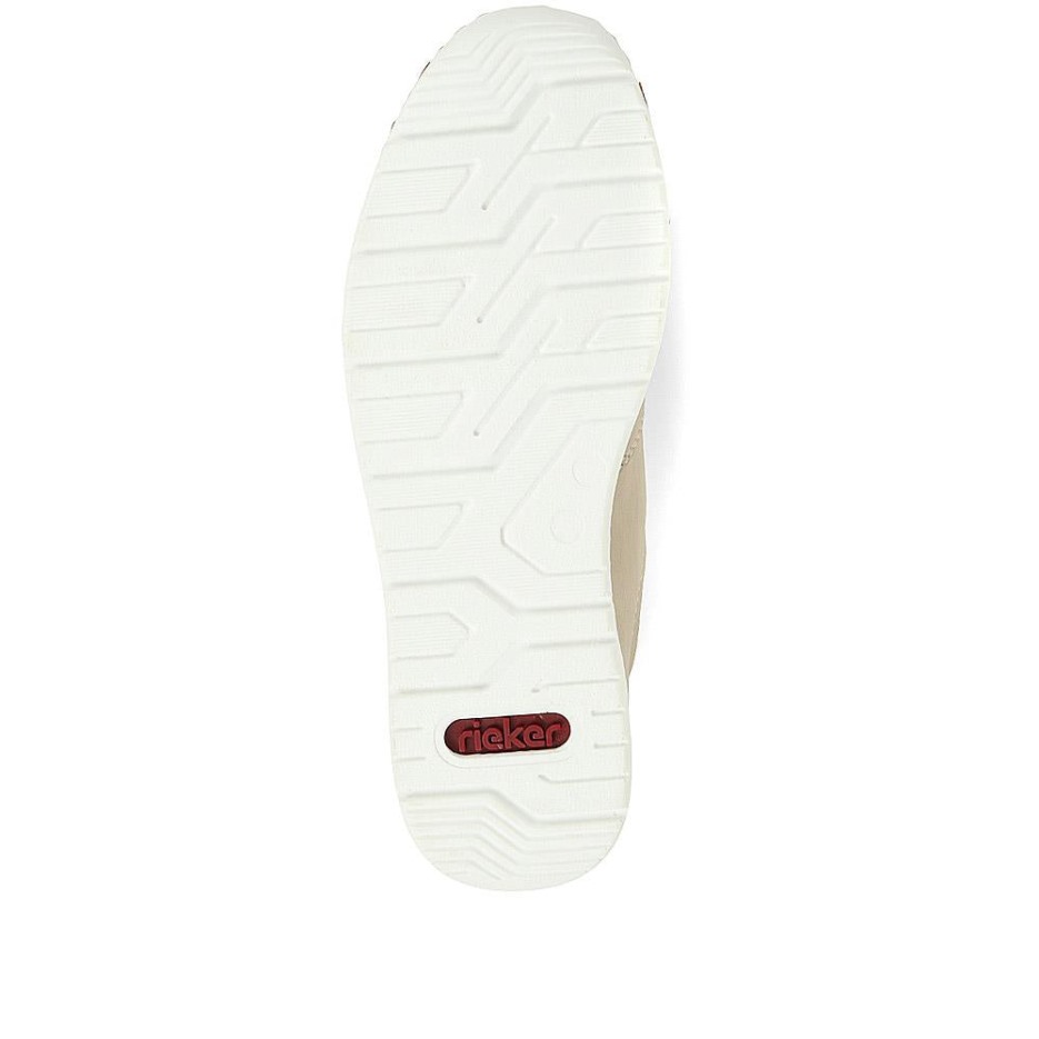 Rieker Damesko Med Snørebånd Beige-guld